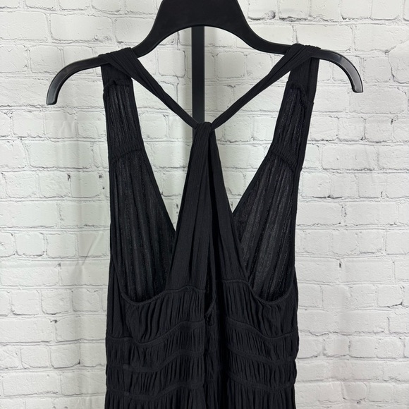 Loft Beach Tiered Halter Maxi Dress Black Size Medium - Picture 5 of 7